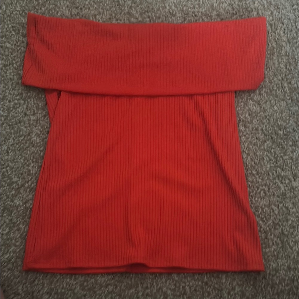 A New Day Red Off-Shoulder Blouse